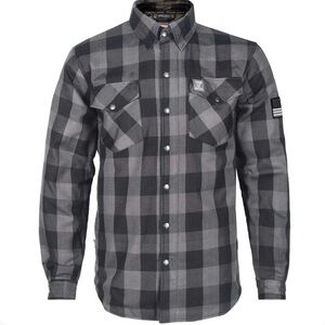 Beyond Riders Protective Flannel Shirt Grey Checkered Men’s 5XL